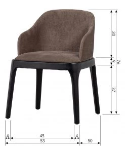 Loftscape Armlehnenstuhl Valdes - Webstoff / Gummibaum massiv - Taupe / Schwarz -Deutschland Stühle Verkaufs-Shop 1000344501 220414 500 SKETCH DETAILS P000000001000344501 sketch