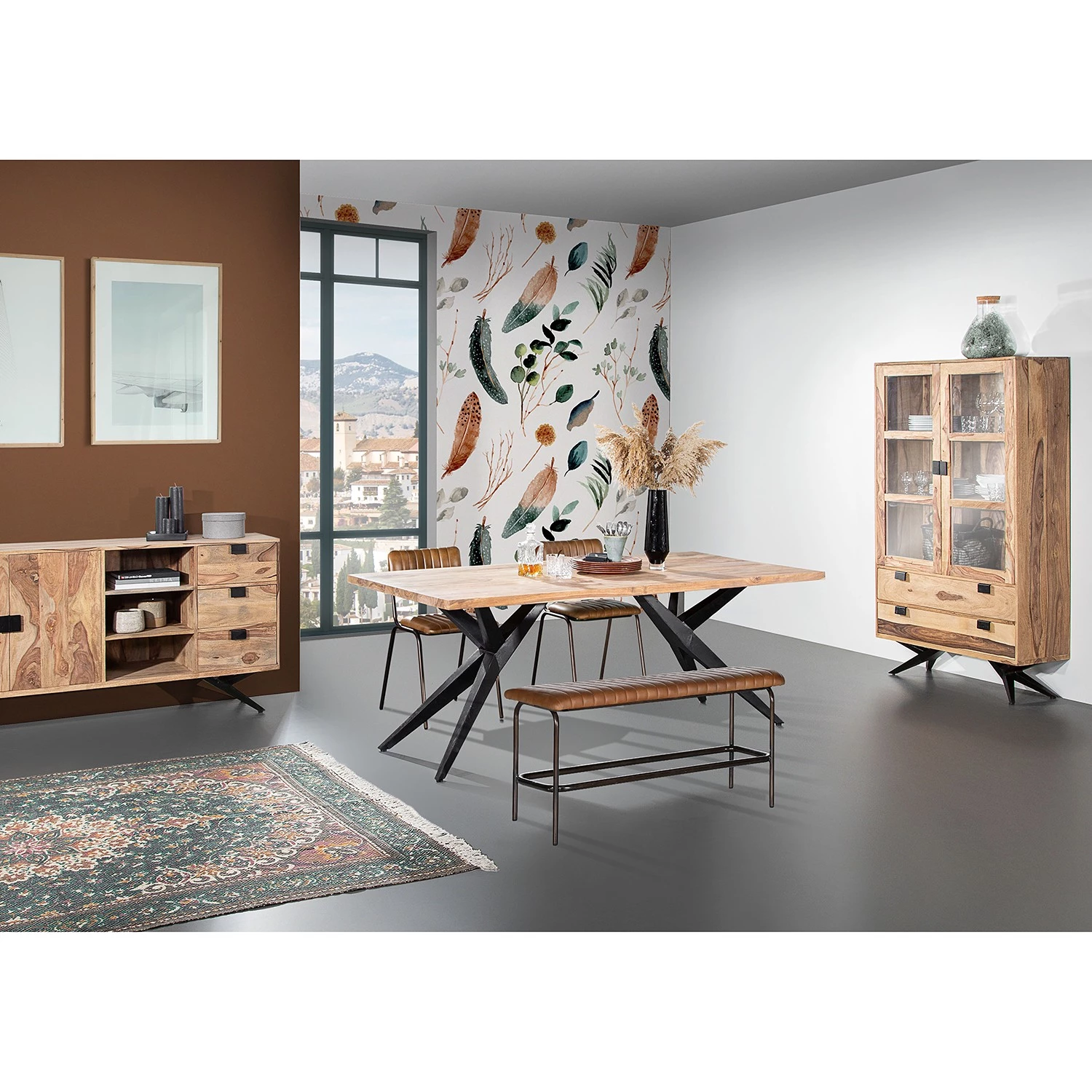 Ars manufacti Esszimmerstuhl Blasdell (2er-Set) - Echtleder / Metall - Vintage Braun / Messing Antik 3 Ars manufacti Esszimmerstuhl Blasdell (2er-Set) - Echtleder / Metall - Vintage Braun / Messing Antik – Bild 3