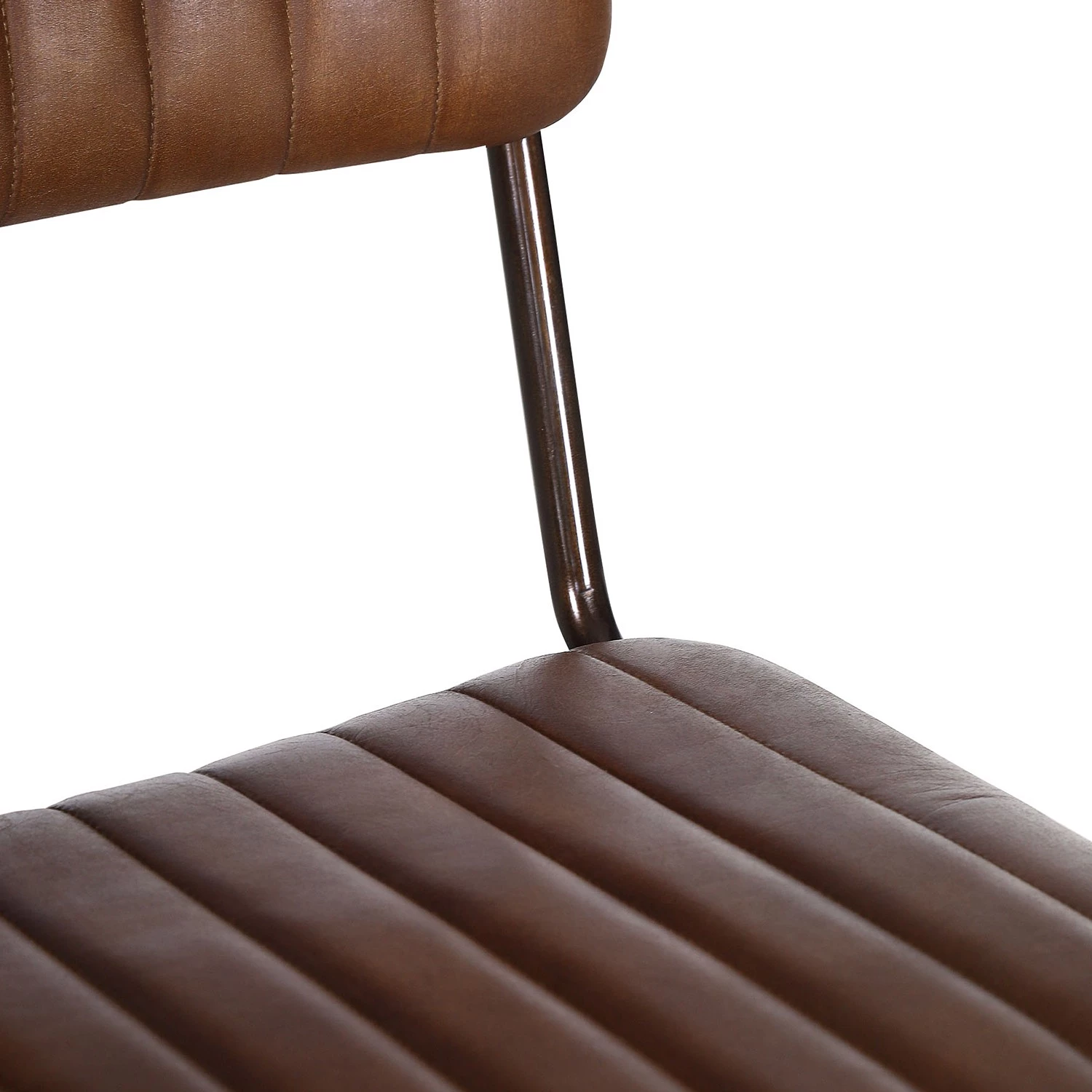 Ars manufacti Esszimmerstuhl Blasdell (2er-Set) - Echtleder / Metall - Vintage Braun / Messing Antik 5 Ars manufacti Esszimmerstuhl Blasdell (2er-Set) - Echtleder / Metall - Vintage Braun / Messing Antik – Bild 5