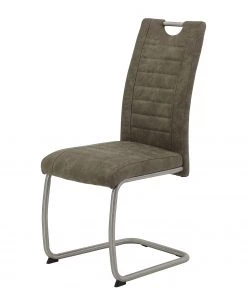 Loftscape Freischwinger Wisches - Microfaser / Edelstahl - Schlamm - 4er Set -Deutschland Stühle Verkaufs-Shop 1000352391 220610 030 DETAILS P000000001000352391