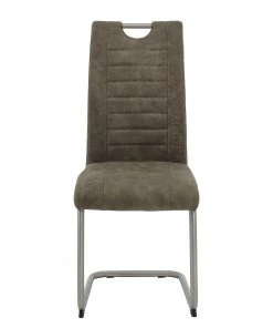 Loftscape Freischwinger Wisches - Microfaser / Edelstahl - Schlamm - 4er Set -Deutschland Stühle Verkaufs-Shop 1000352391 220610 040 DETAILS P000000001000352391