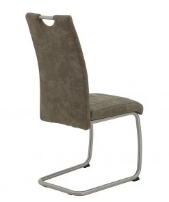 Loftscape Freischwinger Wisches - Microfaser / Edelstahl - Schlamm - 4er Set -Deutschland Stühle Verkaufs-Shop 1000352391 220610 060 DETAILS P000000001000352391