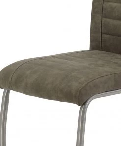 Loftscape Freischwinger Wisches - Microfaser / Edelstahl - Schlamm - 4er Set -Deutschland Stühle Verkaufs-Shop 1000352391 220610 081 DETAILS P000000001000352391