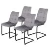 Loftscape Freischwinger Seline - Samt / Stahl - Schwarz - Grau - 4er Set
