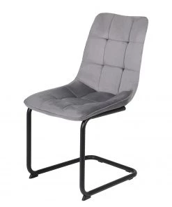 Loftscape Freischwinger Seline - Samt / Stahl - Schwarz - Grau - 4er Set -Deutschland Stühle Verkaufs-Shop 1000352408 220610 030 DETAILS P000000001000352408