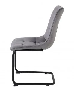 Loftscape Freischwinger Seline - Samt / Stahl - Schwarz - Grau - 4er Set -Deutschland Stühle Verkaufs-Shop 1000352408 220610 050 DETAILS P000000001000352408