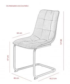 Loftscape Freischwinger Seline - Samt / Stahl - Schwarz - Grau - 4er Set -Deutschland Stühle Verkaufs-Shop 1000352408 220610 500 SKETCH DETAILS P000000001000352408 sketch