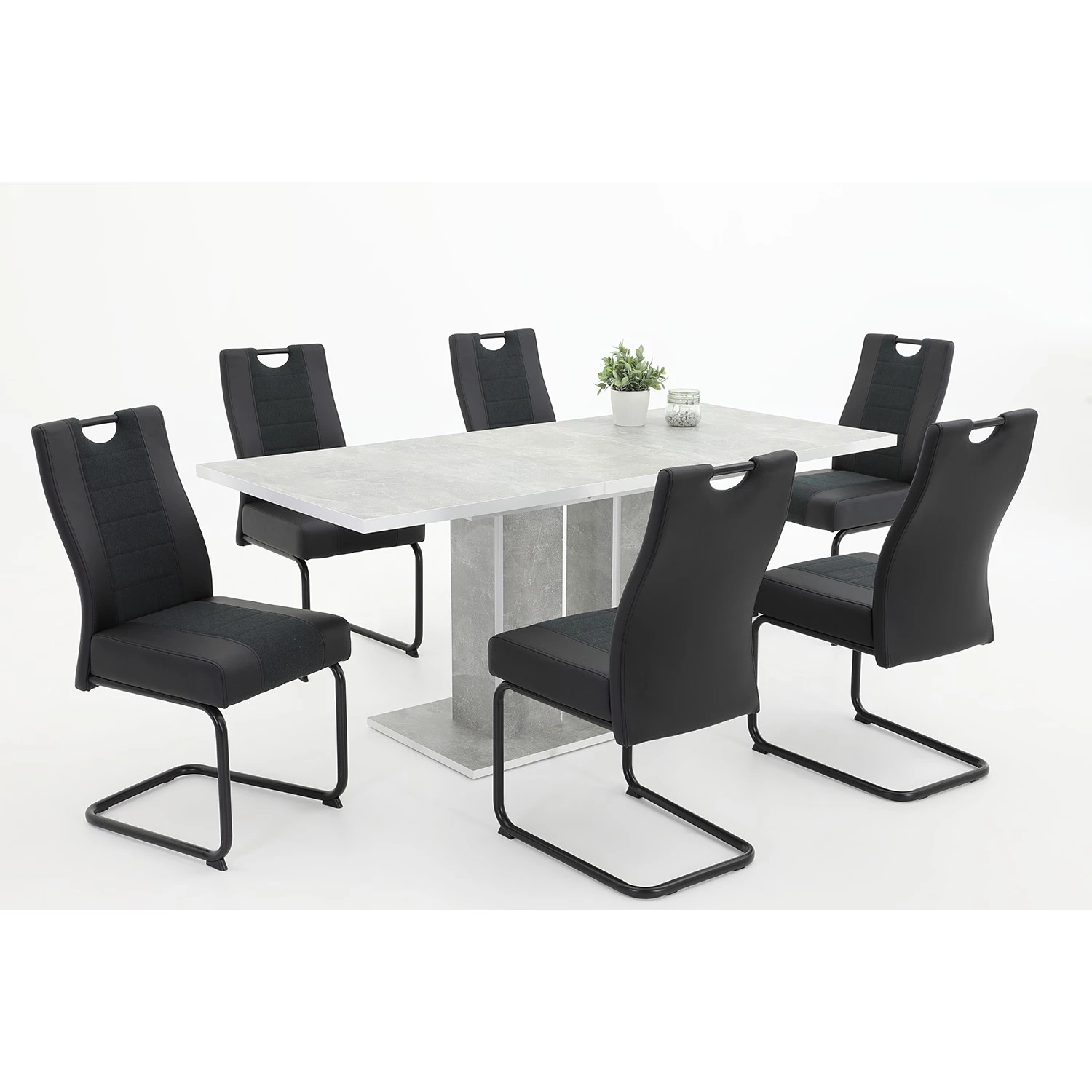 Loftscape Freischwinger Carbonia - Schwarz - 4er Set 2 Loftscape Freischwinger Carbonia - Schwarz - 4er Set – Bild 2