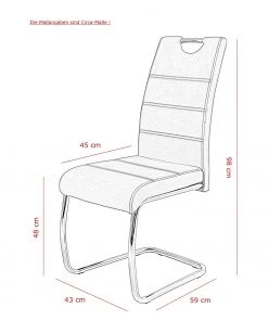 Loftscape Freischwinger Frenois - Microfaser / Stahl - Anthrazit - 4er Set -Deutschland Stühle Verkaufs-Shop 1000352416 220610 500 SKETCH DETAILS P000000001000352416 sketch