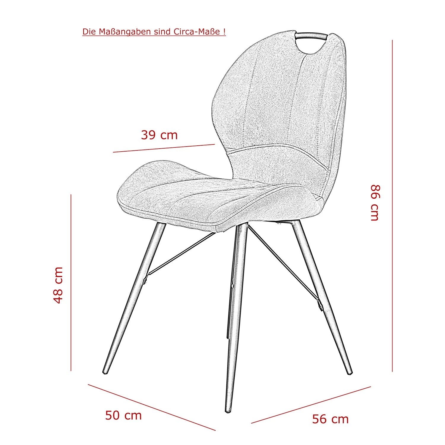 Loftscape Polsterstuhl Glin - Schlamm - 4er Set 11 Loftscape Polsterstuhl Glin - Schlamm - 4er Set – Bild 11
