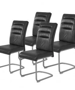 Loftscape Freischwinger Witney - Anthrazit - 4er Set