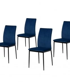 Loftscape Polsterstuhl Domenica III (4er-Set) - Meerblau
