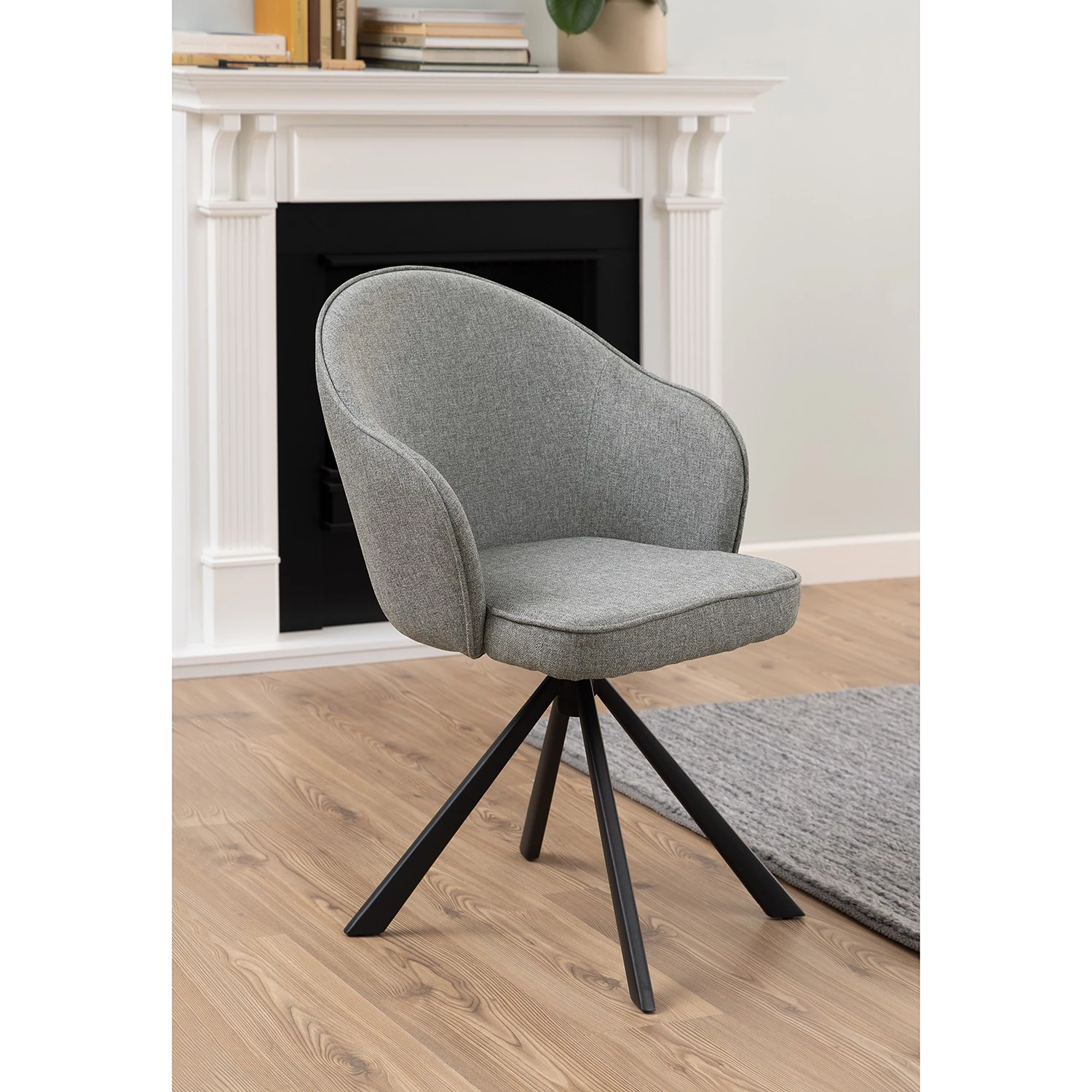 Loftscape Armlehnenstuhl Chamby II - Webstoff / Eisen - Hellgrau / Schwarz 2 Loftscape Armlehnenstuhl Chamby II - Webstoff / Eisen - Hellgrau / Schwarz – Bild 2