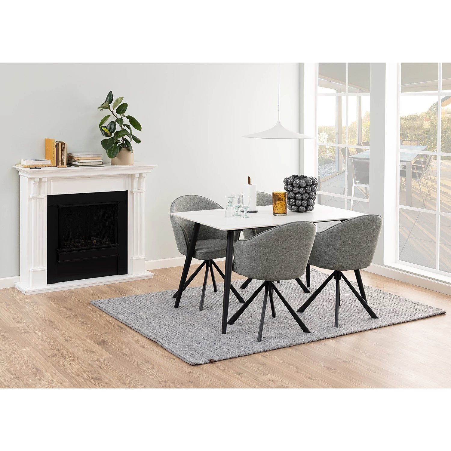 Loftscape Armlehnenstuhl Chamby II - Webstoff / Eisen - Hellgrau / Schwarz 3 Loftscape Armlehnenstuhl Chamby II - Webstoff / Eisen - Hellgrau / Schwarz – Bild 3