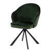 Loftscape Armlehnenstuhl Chamby I - Samt / Eisen - Dunkelgrün / Schwarz