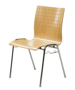 Mayer Sitzmöbel Besucherstuhl Gruppe 2117 - Buche massiv / Stahl - Buche / Chrom