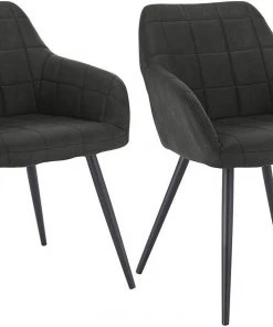 Woltu Esszimmerstuhl Ben (2er Set) - Anthrazit