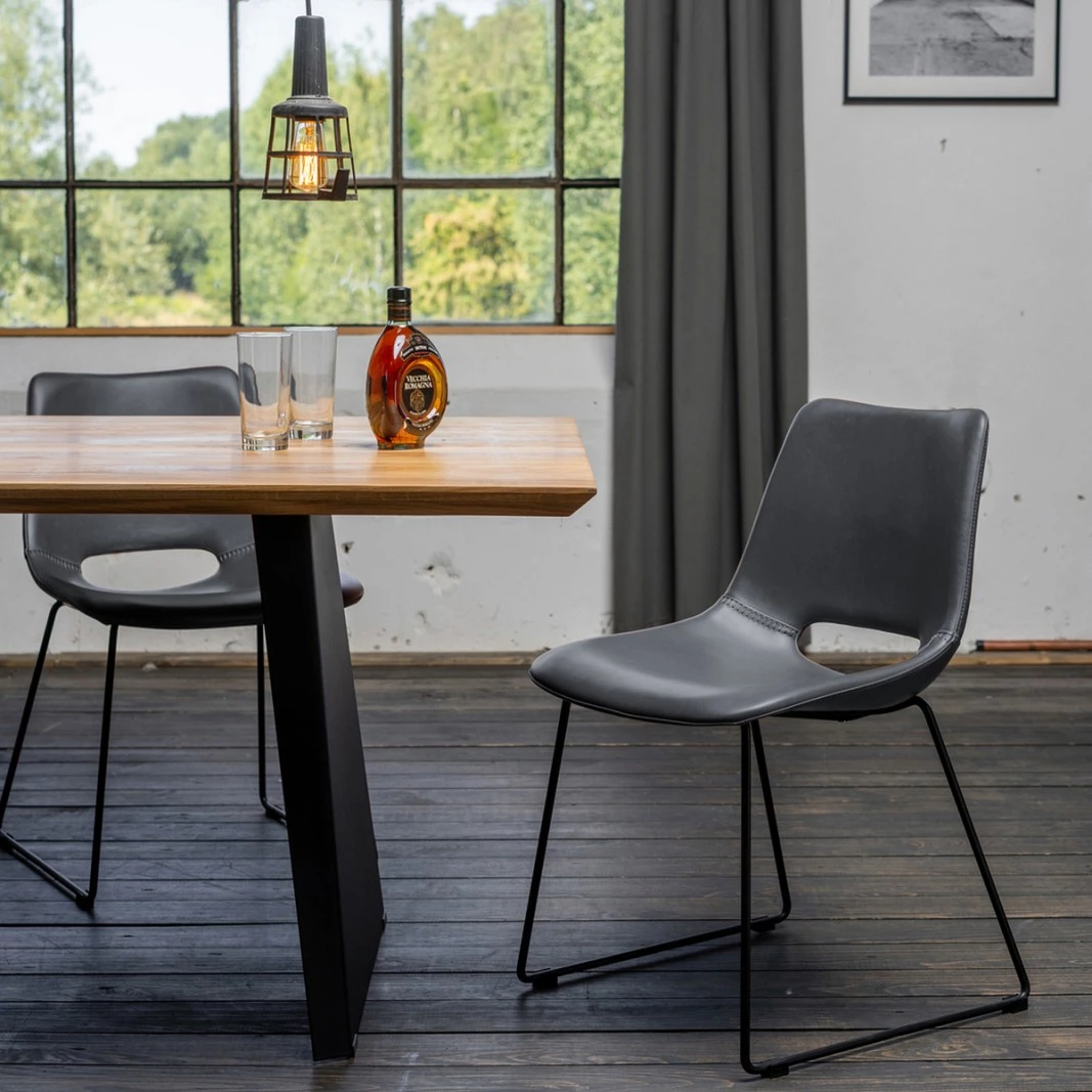 KAWOLA Stuhl ASCO Kunstleder - Schwarz 2 KAWOLA Stuhl ASCO Kunstleder - Schwarz – Bild 2