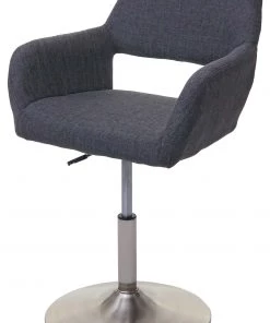 Esszimmerstuhl HWC-A50 III - Anthrazit - Silber