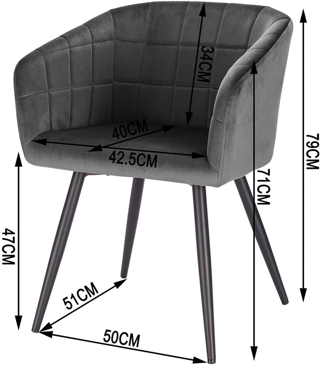 Woltu Esszimmerstuhl Annika - Dunkelgrau 8 Woltu Esszimmerstuhl Annika - Dunkelgrau – Bild 8