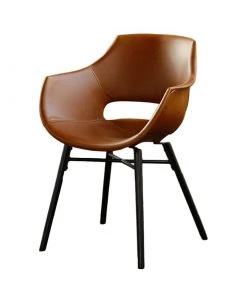 KAWOLA Stuhl Zaja Esszimmerstuhl Kunstleder - Braun