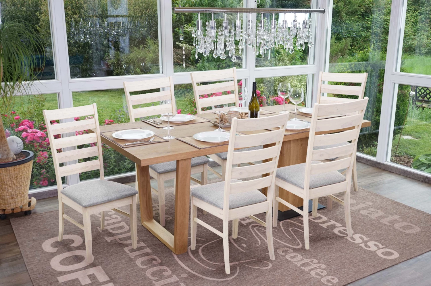 Esszimmerstuhl HWC-G47 (6er Set) - Grau - Braun 2 Esszimmerstuhl HWC-G47 (6er Set) - Grau - Braun – Bild 2