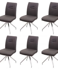 Esszimmerstuhl HWC-H70 (6er Set) - Grau