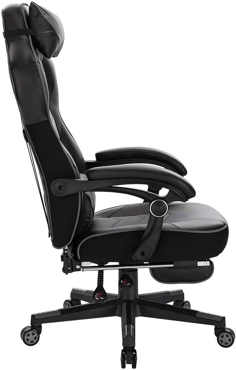 Woltu Gaming Stuhl Andreas - Schwarz - Grau 4 Woltu Gaming Stuhl Andreas - Schwarz - Grau – Bild 4