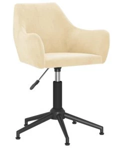 VidaXL Bürostuhl Drehbar Samt - Cremeweiß