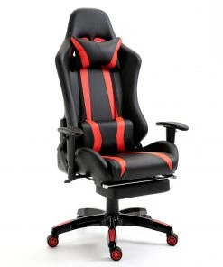 Svita Gaming Chair mit Fußraste - Schwarz - Rot
