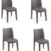 Dmora Set aus 4 stapelbaren Stühlen mit