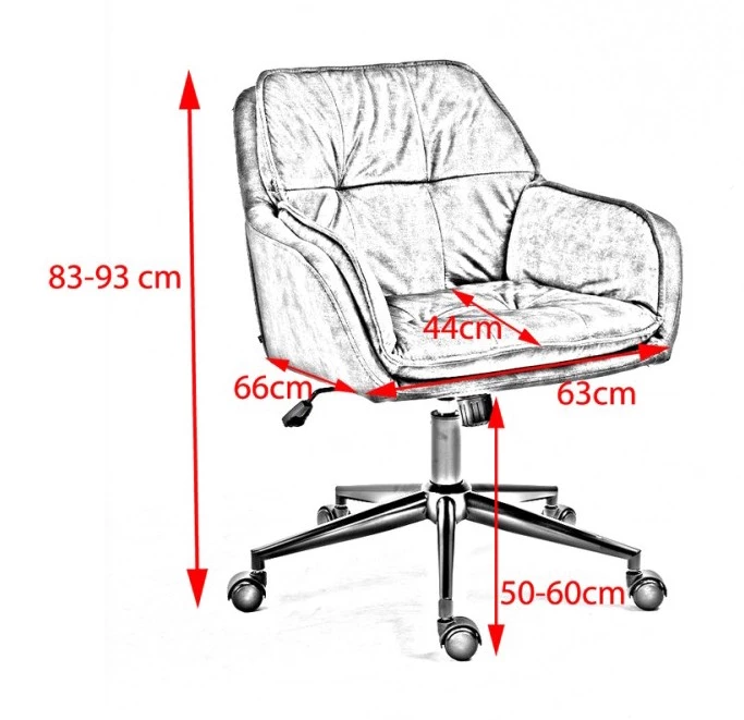 KAWOLA Bürostuhl Schreibtischstuhl TERRY Velvet - Anthrazit 7 KAWOLA Bürostuhl Schreibtischstuhl TERRY Velvet - Anthrazit – Bild 7