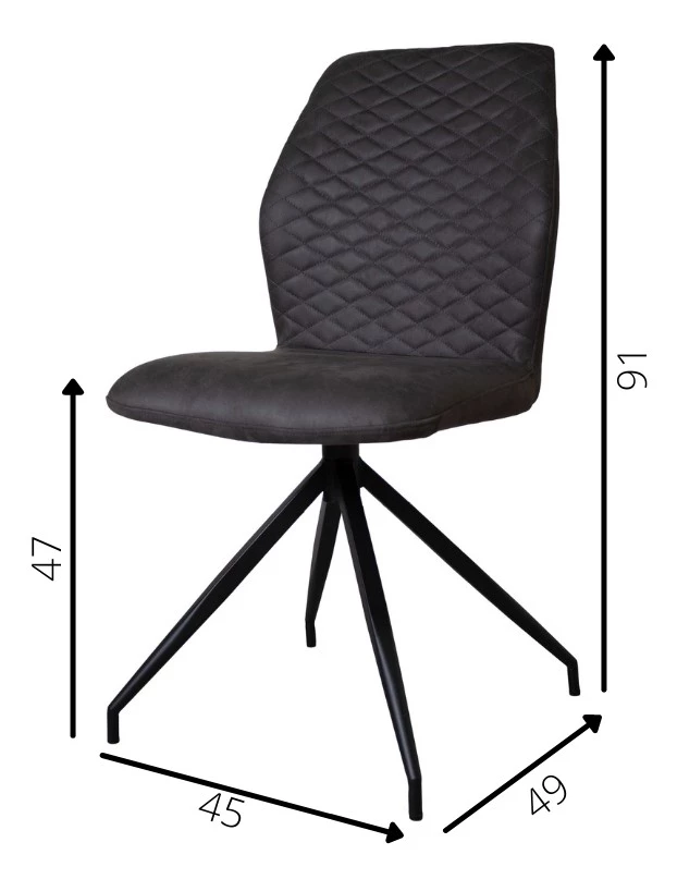 Dimehouse Grizzly Esszimmerstuhl Industrial - Anthrazit 7 Dimehouse Grizzly Esszimmerstuhl Industrial - Anthrazit – Bild 7