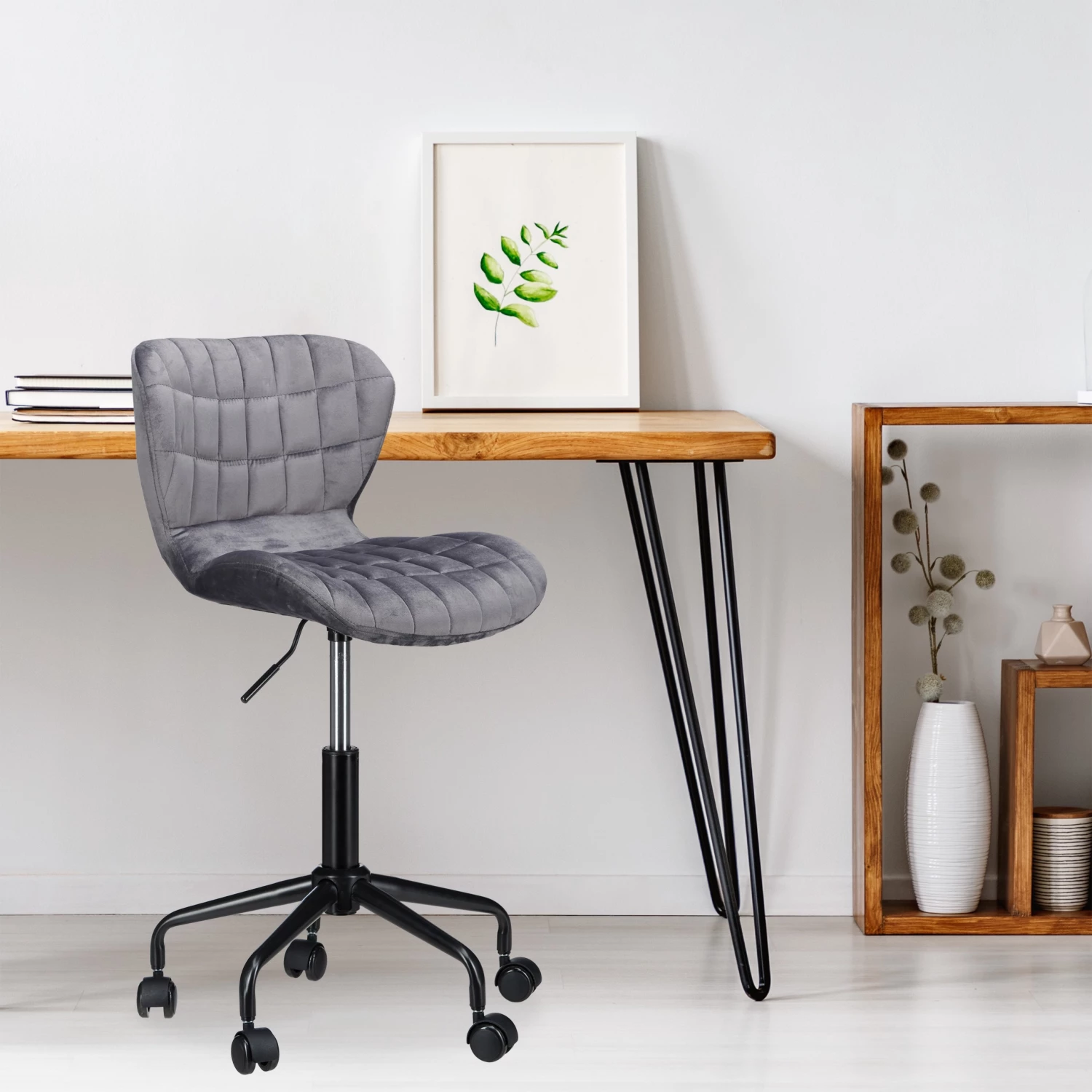 Relaxdays Bürostuhl Drehstuhl verschiedene Farben - Grau - Schwarz 2 Relaxdays Bürostuhl Drehstuhl verschiedene Farben - Grau - Schwarz – Bild 2