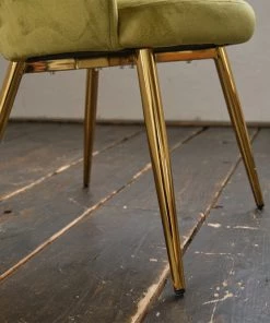 KAWOLA Stuhl CARLA Velvet Fuß gold - Grün -Deutschland Stühle Verkaufs-Shop 1dcf1f3c8e304bb6925ec3de70eb8e49