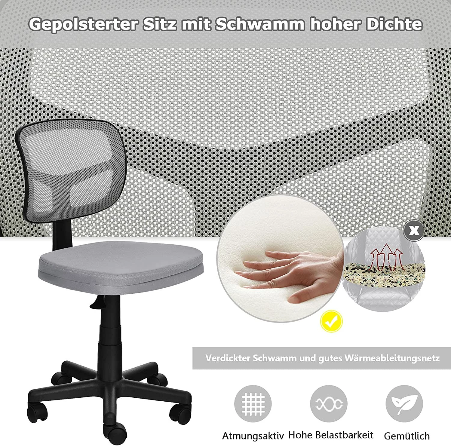 Costway Bürostuhl Computerstuhl 4 Costway Bürostuhl Computerstuhl – Bild 4