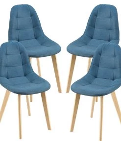 En.casa Esszimmerstuhl Kopparberg 4er-Set - Blau