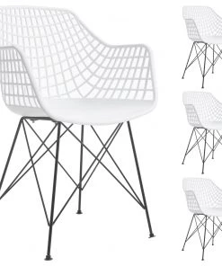 IDIMEX Esszimmerstuhl ALICANTE (4er-Set) - Weiß - 59 x 87 x 54 cm