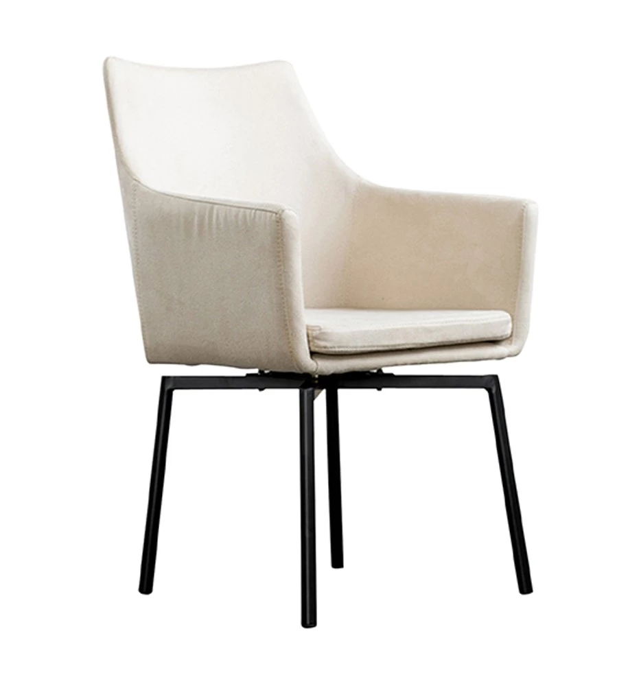 KAWOLA Stuhl CALI Microfaser - Beige - Schwarz 1 KAWOLA Stuhl CALI Microfaser - Beige - Schwarz