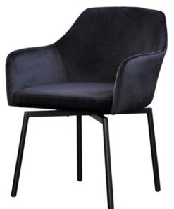 KAWOLA Stuhl Loui Sessel drehbar Velvet sw - Schwarz