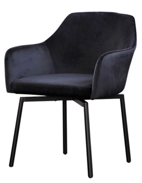 KAWOLA Stuhl Loui Sessel drehbar Velvet sw - Schwarz 1 KAWOLA Stuhl Loui Sessel drehbar Velvet sw - Schwarz