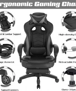 Woltu Gaming Stuhl Brandon - Schwarz - Grau -Deutschland Stühle Verkaufs-Shop 27ea428f0d1b4d7a9fa7bd27eff35c1e