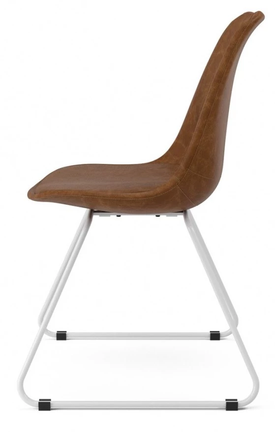 KAWOLA Stuhl MALIM Kunstleder braun - KAWOLA Stuhl MALIM Kunstleder braun Kufe Metall weiß 4 KAWOLA Stuhl MALIM Kunstleder braun - KAWOLA Stuhl MALIM Kunstleder braun Kufe Metall weiß – Bild 4