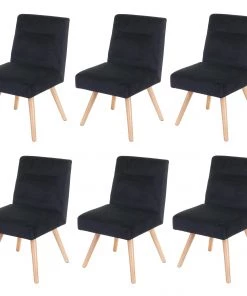Esszimmerstuhl HWC-F38 (6er Set) - Schwarz
