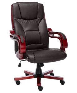 VidaXL Bürostuhl Echtleder - Braun