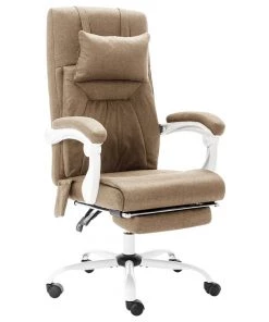 VidaXL Massage-Bürostuhl Taupe Stoff