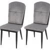 Esszimmerstuhl HWC-G42 (2er Set) - Anthrazit - Textil