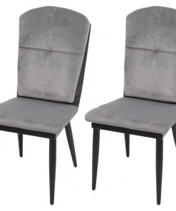 Esszimmerstuhl HWC-G42 (2er Set) - Anthrazit - Textil