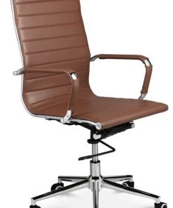 Lifa Living Bürostuhl Brisbane aus PU-Leder - Rotbraun