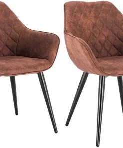 Woltu Esszimmerstuhl Kevin (2er Set) - Braun